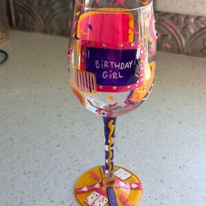 Lolita Hand-Painted "Birthday Girl" Wine Glass - Colorful Celebration